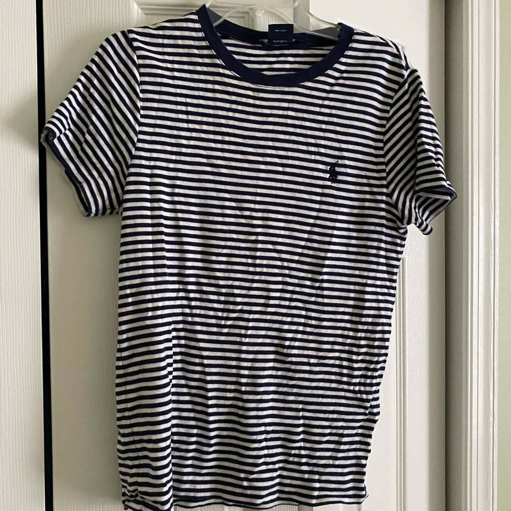 Polo navy striped top